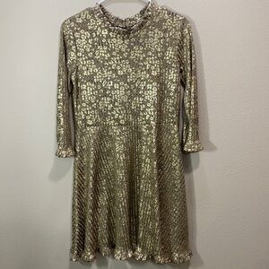 Art class‎ Metalic gold leopard rib knit dress
